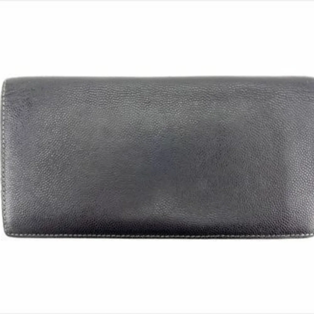 Cartier Wallet Purse Long Wallet Black Silver Mens Authentic Used T7084 - Picture 2 of 9